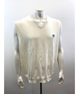 Chaps Men&#39;s Sleeveless Sweater Vest Size XXL V Neck White Cotton Pullover - $148.98 MXN