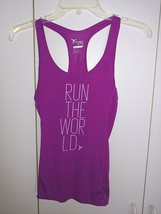 OLD NAVY ACTIVE RACER-BACK THIN &quot;GO DRY&quot; TOP-XS-&quot;RUN THE WORLD&quot;-WORN ONC... - $75.96 MXN