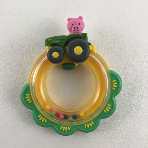 Primary image for Ertl John Deere Tractor Ring Rattle Baby Toy Farm Animal Pig Teether Grasper