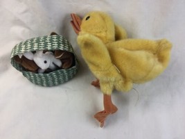 Folkmanis Hand Puppet Duck Plush And bunnies in basket lot  - $24.92