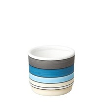 Polychrome Cylinder Pot, Heavy Ceramic 3-lb, 5.5 inch, Stylish Stamped Design - £44.05 GBP