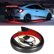 Carbon Fiber Led Car Tail Brake Light Strip Rear Spoiler Lip Trim For Universal - £30.78 GBP