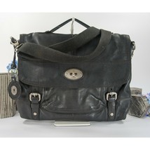 Fossil Maddox Long Live Vintage Leather Briefcase Messenger Crossbody Bag GUC - £63.30 GBP