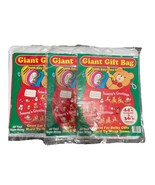 Vintage Christmas Giant Vinyl Gift Bag Present Sack 44”x 36” Red Santa R... - $25.00