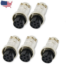 5 Pcs 8 Pin Ham &amp; Cb Radio Mic Microphone Connector Female Plug Solder Type - £15.68 GBP