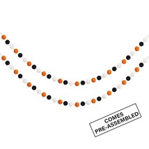 60 Balls Halloween Felt Ball Garlands - Halloween Decorations - Halloween Black  - £30.36 GBP