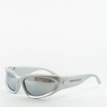 BALENCIAGA BB0157S 004 Silver/Silver 65-17-125 Sunglasses New Authentic - £227.35 GBP