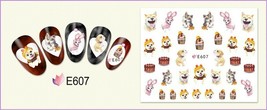 Nail Art 3D Decal Stickers Funny dog in bunny suit smiling dog cake E607 - £2.58 GBP