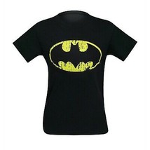 Batman Distressed Symbol Black T-Shirt Black - £17.96 GBP