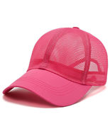 Rose Red Baseball Cap Plain Trucker Hat Mesh Snapback Solid Visor Blank ... - £7.88 GBP