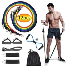 OTAN Resistance Bands Set 12-Pieces Packed Exercise Bands with Door Anchor, - £17.82 GBP