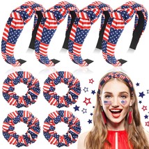 8 Pcs Labour Day Headbands Hair Accessories for Women Girls Knotted Hairband USA - £19.59 GBP