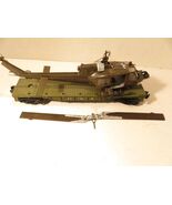CUSTOM PAINTED MILITARY FLAT CAR W/HELICOPTER- NEEDS REPAIR- 027- H52 - $13.30