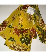 April Cornell 4 Piece Set Cotton Ovenmitt Potholder 2 Tea Towels Gold Fl... - €38,37 EUR