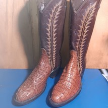 Womens cowboy boots Cowtown exotic Brown L, emb U sz:7 B  item: P470 - £153.84 GBP