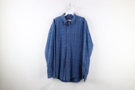 Vtg 90s Chaps Ralph Lauren Mens Medium Faded Spell Out Denim Button Down Shirt - £34.42 GBP