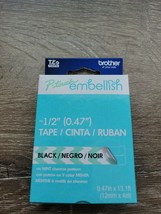 Brother™ P-touch Embellish Tape. 1/2&quot; Black on Mint Chevron Pattern 0.47&quot;x 13.1&#39; - £14.76 GBP