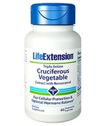 2 Pack Life Extension Triple Action Cruciferous Vegetable Extract Resver... - £38.15 GBP
