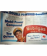 Mobil Gas Power Compound 2 Pg Magazine Advertising Print Ad Art Late 1950s - $13.70 CAD