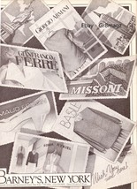 1982 Barneys Giorgio Armani Missoni Sonia Rykiel Ferre Vintage Print Ad ... - £4.69 GBP