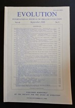 International Journal of Organic Evolution September 1988 Vol 42 No5 Pg 849-1128 - £23.25 GBP