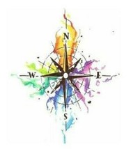 Colorful Compass Sticker - $2.43+