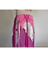Pink  summer skirt, long rave skirt, festival costume - $81.00