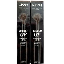 2 NYX Build&#39;Em Up Powder Brow Filler #BUBP08 Black Professional Makeup  - £7.03 GBP