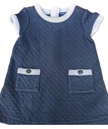 2T Baby Gap Navy Blue White Quilted Look Knit Dress - $9.96
