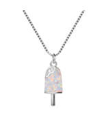 Opal &amp; Cubic Zirconia Popsicle Pendant Necklace - £15.00 GBP