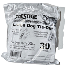 Prestige Large Dog Tie Out Twin Swivel 30 Foot Length Shock Absorber - £20.36 GBP