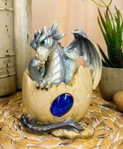September Birthstone Dragon Egg Statue Blue Sapphire September Gem Dragon Decor - £22.97 GBP