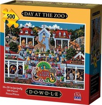 Day at the Zoo 500 Piece Jigsaw Puzzle 16 x 20&quot; Dowdle Folk Art - £19.35 GBP