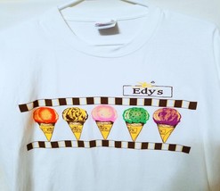 Vintage 90s Edy&#39;s Grand Ice Cream Single Stitch T-Shirt Size L 27X20  USA Made - £15.98 GBP