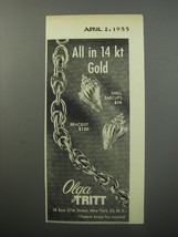 1955 Olga Tritt Jewelry Advertisement - All in 14 kt Gold - £14.73 GBP