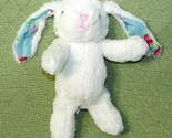 WALMART WHITE EASTER BUNNY RABBIT BLUE FLORAL EARS PINK NOSE 8&quot; PLUSH ST... - $10.80