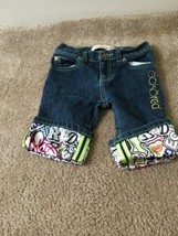 Ecko Girls Blue Capri Jean Shorts w Pockets Cuffed Size 5 - £35.44 GBP