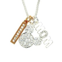 Disney MOM Necklace Crystal Mickey Mouse Pendant, Mom Gift,  Mothers Day Gift - £37.35 GBP