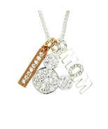 Disney MOM Necklace Crystal Mickey Mouse Pendant, Mom Gift,  Mothers Day... - £37.84 GBP
