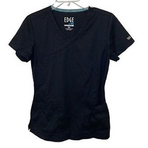 Edge by IRG Black Scrubs Uniform Short Sleeve Top Womens Size Small - £7.16 GBP