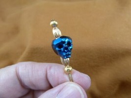 u202-2) Cobalt Blue faceted skull glass bead skulls hatpin Pin hat pins for hats - £9.11 GBP