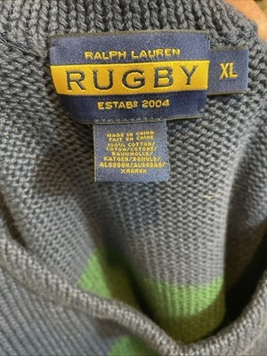 Ralph Lauren Rugby Men's Cotton Sweater Blue/Green XL Item image 4