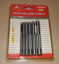 Hollow Punch Set 6pcs Pit Bull CHIP06S 1/8&quot; To 5/16&quot; High Carbon Steel 3.5&quot; 138Y - £4.38 GBP