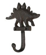 Pack Of 2 Cast Iron Rustic Jurassic Stegosaurus Dinosaur Wall Hook Sculp... - $368.02 MXN