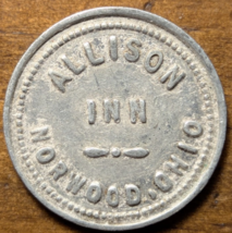 Norwood, Ohio OH Allison Inn 5c Trade Token - $14.00