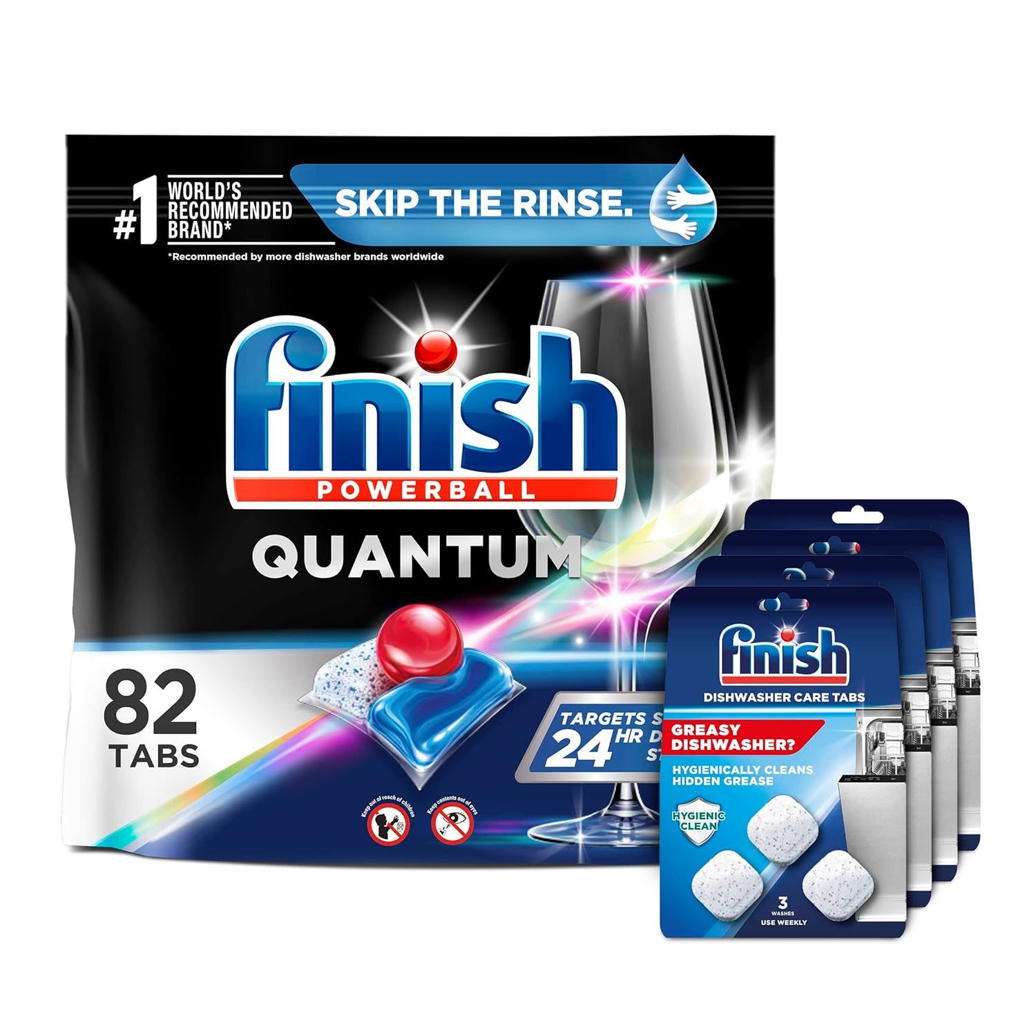 Set: Finish - Quantum 82ct Dishwasher Detergent Powerball Ultimate Clean & Shine