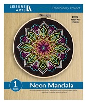 Leisure Arts Neon Mandala 6 Inch Embroidery Kit 49808 - £9.39 GBP