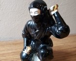 Ninja In Black Ceramic Figurine Ninja  6&quot;T x 4&quot;W - £7.90 GBP