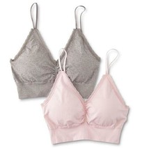 Simply Styled Women&#39;s Seamless Bralettes 2 Pack size MEDIUM Heather Brown &amp; Pink - £11.27 GBP