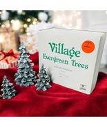 Dept 56 Snow Village Evergreen Trees Set of 3 Cold Cast Porcelain Set of... - $27.23 CAD